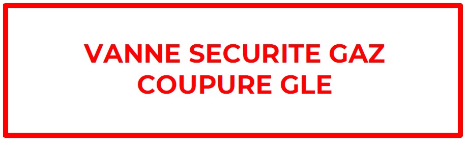 ETIQUETTE "VANNE SECURITE GAZ COUPURE GLE" 200X100 LETTRAGE ROUGE SUR FOND BLANC ETI111