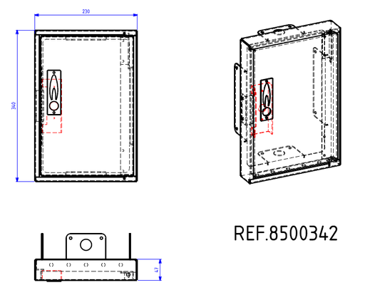 [8500342] PORTE ALUMINIUM DE REPARATION DE COFFRET S22 SIMPLE 8500342 §