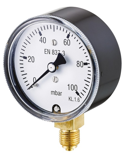 [MTDMM63VM-60] MANOMETRE SEC RADIAL A CAPSULE Ø63MM 0-60MB 1/4"G LAITON CL1,6 BOITIER AC MANOR6360