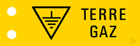 [PUIEM13954-1P] PLAQUE PVC JAUNE 60X2 TERRE GAZ 2 TROUS Ø4MM 8642129 MPLC008 T204 PAR 25